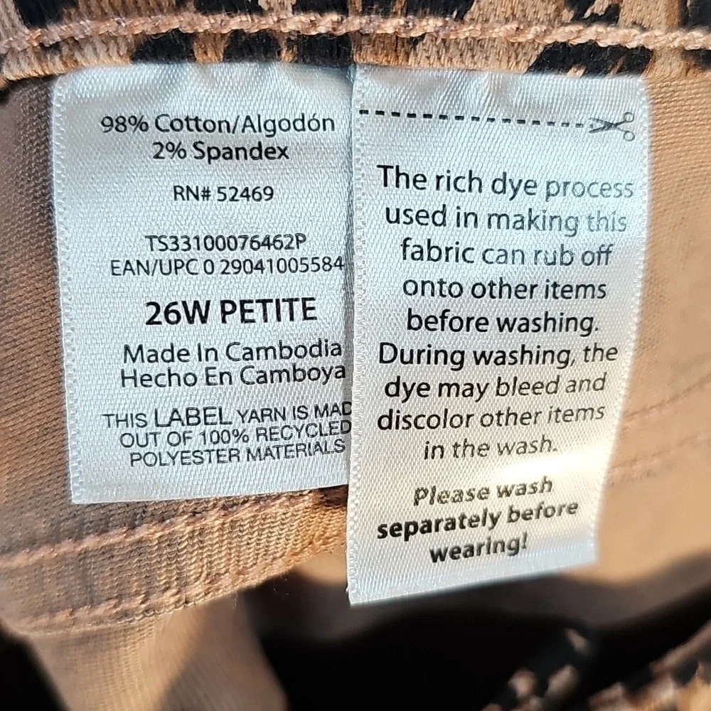 Nwt Terra & Sky 26W Leopard Straight Leg - Picture 3 of 10